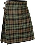 Allsafe Traders Men's 5 Yard Scottish Tartan Kilt, Highland Wedding Kilt (Black Watch Weathered, 38''-40'' Belly Button)