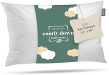 ComfyDown Decorative Throw Pillow Insert, Down and Feather Fill, 100% Cotton Cover, 233 Thread Count - Made in USA (12 X 20)