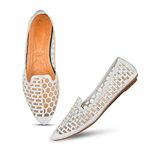 JM LOOKS Women's Casual Soft Silver Bellies Casual Bellies Comfortable Flats for Women and Girl's