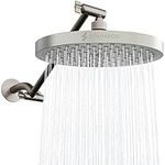 SparkPod 8 Inch Rain Shower Head with Shower Arm Extension - High Pressure Rain - Luxury Modern Look - No Hassle Tool-Less 1-Min Install (11" Shower Arm Extension, Brushed Nickel)