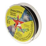 Stretch Magic Bead & Jewelry Cord - Strong & Stretchy, Easy to Knot - Black Color - 0.5mm diameter - 25-meter (82 ft) spool - Elastic String for making beaded jewelry