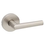 Kwikset Milan Interior Passage Door Handle, Lever for Closet and Hallway Doors, Reversible Non-Locking Handle Lever, Satin Nickel