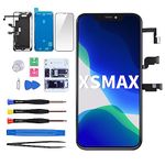 CYKJGS for iPhone Xs Max Screen Replacement with Ear Speaker Proximity Sensor 6.5" LCD Display Digitizer 3D Touch Full Assembly with Repair Kit Front HD Glass Fix Tools XsMax A1921 A2101 A2102 A2104