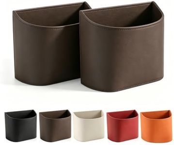 Leather Car Door Cup Holder Clip On Storage Organizer for Car, Brown, Large