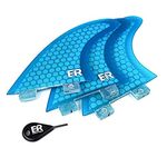 Eisbach Riders FCS Surfboard Thruster Fin Set - Fibreglass Honeycomb (Blue)