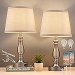Lamps for Bedrooms Set of 2, Brushe