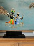 SHILP KATHA Handmade Antique Decorative Tribal Couple Iron Showpiece – Unique Home Decor Gift for Living Room Bedroom Table Decoration (Height 27cm)