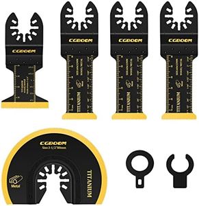 Multiherramienta oscilante de titanio 7 piezas de corte de inmersión, cuchillas multiherramienta para metal, madera, clavos, tornillos, liberación rápida universal, kits de cuchillas multiherramienta