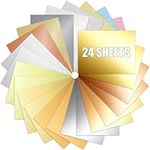 VGOODALL 24 Sheets Glitter Cardstocks A4, Shimmer Cardstock Colourful Heavyweight Paper Metallic Cardstock for Scrapbook DIY Crafts