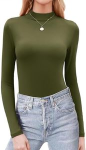 Zeagoo Long Sleeve Mock Neck Tops for Women Slim Fit T Shirts Basic Tee Casual Thermal Shirts