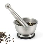 NewlineNY Stainless Steel Hand Masher & Bowl, Mortar and Pestle Set