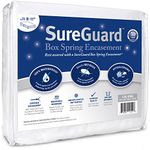 Split Cal King SureGuard Box Spring Encasement Pack - 100% Waterproof, Bed Bug Proof, Hypoallergenic - Premium Zippered Six-Sided Covers White