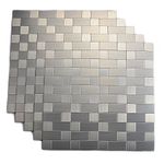 Yipscazo Peel and Stick Tile Backsplash, Stainless Steel Stick on Tile for Kitchen Wall