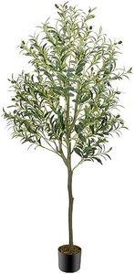 GTIDEA Olive Tree Artificial Indoor 6FT (72''), Artificial Tree Fake Tree Indoor Large Faux Olive Tree and Fruits Artificial Plants Silk Trees for Home Office Living Room Spring Decor