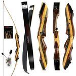 TigerShark Premium Takedown Recurve Bow by Southwest Archery USA |LIMITED TIME SALE| available with Stringer Tool | weights 29-60 lb | LEFT and RIGHT HANDED | ASSEMBLY INSTRUCTIONS INCLUDED LH 45 WS