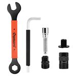 Oumers Crank Puller Bike Tool Set, Practical Bicycle Repair Tools with 15mm Bicycle Pedal Wrench Crank Extractor Freewheel Remover Allen Wrench with Square Head