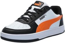 PUMA Caven Sneaker, White-Rickie Orange Black, 5.5 US Unisex Big Kid