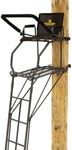 Rivers Edge Uppercut LS 1-Man Ladder Stand, 22'3" Height, Lockdown Strapping System, Flip-Up TearTuff Mesh Seat, 27" Deep Platform, Flip-Out Footrest, 2-Way Adjustable Shooting Rail, RE671