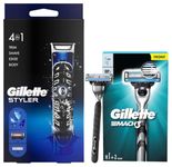 Gillette Men Fusion Proglide 4-In-1 Styler For Trimming Shaving Beard Edging Body Hair Trimming & Mach 3 Shaving Razor (Handle + 2 Cartridge)