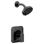 Moen Genta LX Matte Black High-Pressure Balancing Eco-Performance Modern Shower Trim, Including Showerhead, Shower Lever Handle for Water Temperature Adjustment (Posi-Temp Valve Required), T2472EPBL