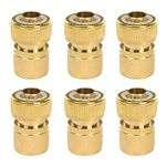 6Pcs Brass Garden Lawn 5/8" Water Hose Pipe Fitting Quick Connectors