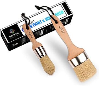 Professional Chalk and Wax Paint Brush 2PC Set!!!! Large DIY Painting and Waxing Tool | Smooth, Natural Bristles | Folk Art, Home Décor, Wood Projects, Furniture, Stencils | Reusable