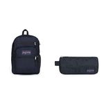 JANSPORT Big Student Backpack, 43 cm, 34 L, Blue (Navy)+Basic Accessory Pouch, 21 cm, 0.5 L, Blue (Navy)