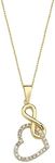 Wish Carat 14k Gold Infinity Heart Necklace, Women's Necklaces - Gold Heart Necklace with Infinity Jewelry, Gold Necklace for Women | 18'', Gold, No Gemstone