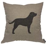 AOYEGO Labrador Dog Throw Pillow Cover Silhouette Retriever Dog Animal Pet Friend Canine Puppy Mammal Cute Pillow Case 18x18 Inch Decorative Men Women Room Cushion Cover for Home Couch Bed