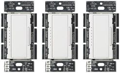 Lutron Maestro LED+ Dimmer Switch for Dimmable LED, Halogen and Incandescent Bulbs, 150W/Single-Pole or Multi-Location, MACL-153M-WH-3, White (3-Pack)