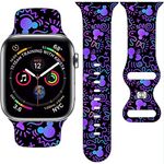 Cartoon Band for Apple Watch 38mm/40mm/41mm/42mm/44mm/45mm, Bands for Apple Watch SE Series 8 7 6 5 4 3, Silicone iWatch Band for Women Kids Men