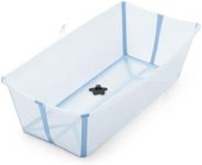 Stokke Flexi Bath X-Large, Ocean Blue - Spacious Foldable Baby Bathtub - Lightweight & Easy to Store - Convenient to Use at Home or Traveling - Best for Ages 0-6