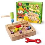 Coogam Wooden Screw Driver Tool Box Construction Sorting Building Toy Set Fine Motor Skill Montessori Educational Learning STEM Board Christmas Birthday Gift for 345 Year Old Kids