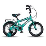 Vaux Excel 14T Cycle for Boys Age 3 to 5 Years with Sidewheels, 14inch Bicycle for Kids with Carrier, Alloy Rims & Tubular Tyres,95% Assembled, Ideal Height:2.9ft-3.6ft(14T,Green)