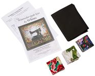 Whims Watercolor Quilt Kits Grandma's Sewing Machine Quilting Supplies, Black