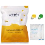 wisedry 5 Gram [60 Packs] Silica Gel Packets Rechargeable Desiccant Pouches with Color Indicating Beads Reusable Moisture Absorbers Bags for Gun Safes Closet Tools Storage Food Grade