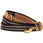 Blueberry Pet Polyester Fabric Webbing and Soft Genuine Leather Dog Leash with Soft & Comfortable Handle, 6 ft x 3/4", Chocolate and Taupe, Leashes for Dogs