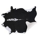 AROGAN Oversized Faux Cow Hides and Skins Rug-5.2 × 6.2 Feet Cow Print Area Rug for Living Room Bedroom Western Rug Boho Room Decor, Black and White Animal Hide Rug with No-Slip Backing