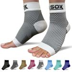 SB SOX Compression Foot Sleeves for Men & Women - BEST Plantar Fasciitis Socks for Plantar Fasciitis Pain Relief, Heel Pain, and Treatment for Everyday Use with Arch Support (White, X-Large)