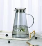 Mivana Premium Juice and Water Glass Pitcher jug with Lid and 2 Liter Jug Romantic Style Water jug with Handle hot Cold Water, Milk and Juice Beverage Carafes (Crystal jug- A)