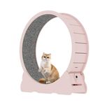 Homegroove Cat Running Wheel, Cat Exercise Wheel Treadmill with Carpeted Runway, Fitness Weight Loss Device, Cat Sport Toy for Kitty’s Longer Life (Pink, M)