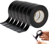 Electrical Tape, 6 Pack Black Electrical Insulation Tape, Adhesive Gaffer Tape for Electronic Parts and Supplies Connectors Masking, Insulating(6 Pack/16mm×15m)