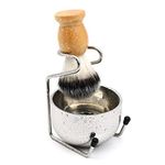 Shaving Kits for Men Set, Wet Shaving Kit 3 in 1, Includes Shaving Brush, Stainless Steel Shaving Bowl, Safety Stand, Rust-Proof, Durable and Easy to Clean, Gifts for Men, Valentines Gifts for Him