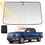 TOKIISHE Car Windscreen Sun Shade, Foldable Car Windshield Sun Shade, Car Front Windshield Sunshade Car Umbrella Blocks UV Protection for Most Cars and SUV Keep Vehicle Cooler (55 x 26 inch) - Silver