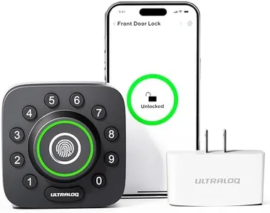 ULTRALOQ U-Bolt Pro Smart Lock + Bridge WiFi Adaptor, 6-in-1 Keyless Entry Door Lock with WiFi, Bluetooth, Biometric Fingerprint and Keypad, Smart Door Lock Front Door, Deadbolt Lock Edition