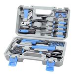 CARTMAN Tool Set General Hand Tool Kit with Plastic Toolbox Storage Case, Automotive Set Blue