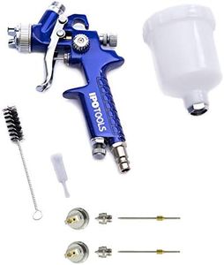 IPOTOOLS Mini HVLP Lackierpistole Spritzpistole 0,8mm + 0,5mm & 1,0mm Düse - H2000 Profi Farbsprühsystem Spraypistole mit 125 ml Plastikbecher und Edelstahldüse 0,8mm + 2x Düsensatz 0,5mm & 1,0mm