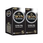 SKYN Close Feel Condoms Pack of 40 / Skynfeel Latex Free Condoms for Men, Small Fit Condoms, Thin Condoms, Smooth Straight Shape, 51mm Wide