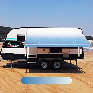 AWNLUX RV Awning Fabric Replacement Heavy Duty Weatherproof 4-Ply Vinyl Camper Awning Fabric- Universal Outdoor Canopy for Camper, Trailer, and Motorhome Awnings Ocean Blue-20' (Fabric 19'2"X8")