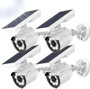 OOSSXX Solar Powered Outdoor Wireless Simulated Cameras Fake Camera Wire Free Solar Motion Light Motion Sensor Floodlights Spotlight